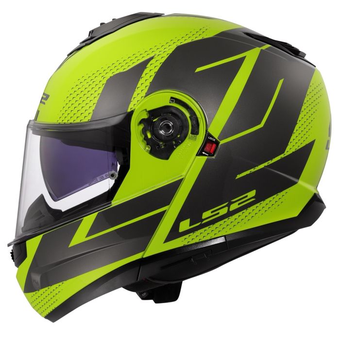 Мотошолом LS2 FF908 Strobe 2 Code Hi-Vis Yellow Grey