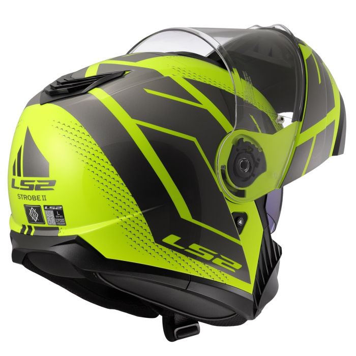 Мотошолом LS2 FF908 Strobe 2 Code Hi-Vis Yellow Grey