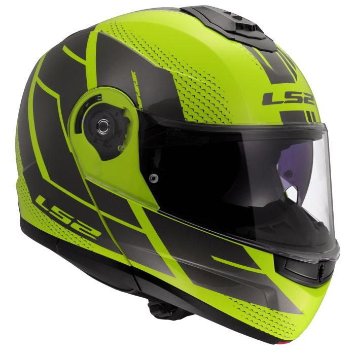 Мотошолом LS2 FF908 Strobe 2 Code Hi-Vis Yellow Grey