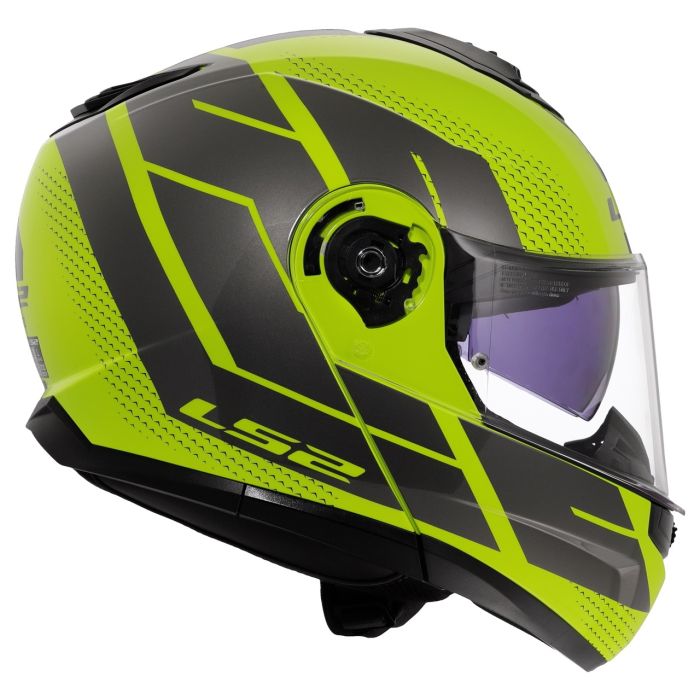 Мотошолом LS2 FF908 Strobe 2 Code Hi-Vis Yellow Grey