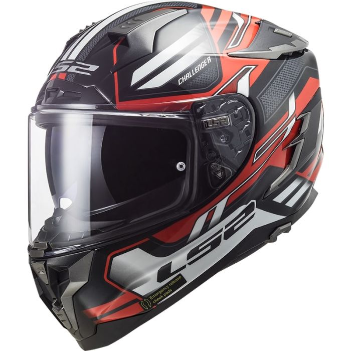 Мотошолом LS2 FF327 Challenger Spin Black Red White