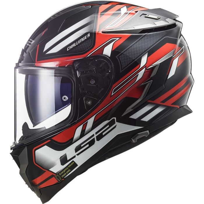 Мотошолом LS2 FF327 Challenger Spin Black Red White