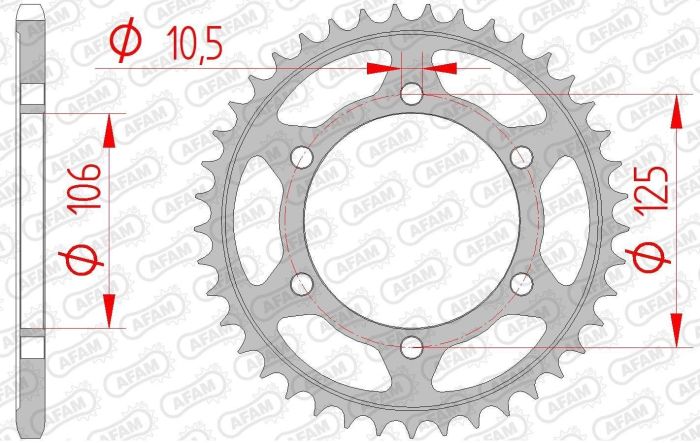 Зірка Afam Steel Sprocket 520 Silver