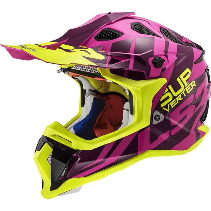Мотошолом LS2 MX470 Subverter Troop Matt Pink Hi-Vis Yellow