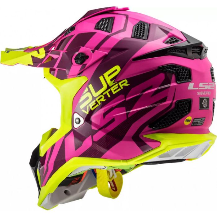 Мотошолом LS2 MX470 Subverter Troop Matt Pink Hi-Vis Yellow