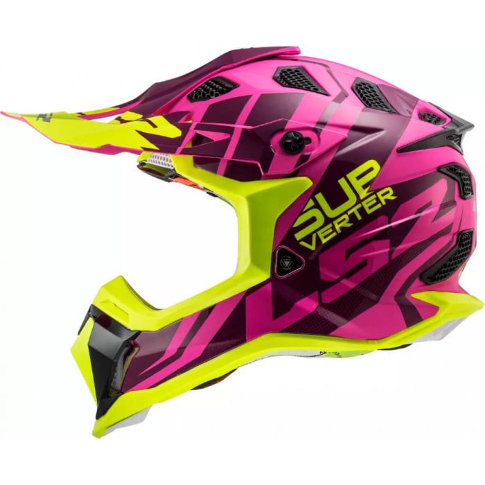 Мотошолом LS2 MX470 Subverter Troop Matt Pink Hi-Vis Yellow