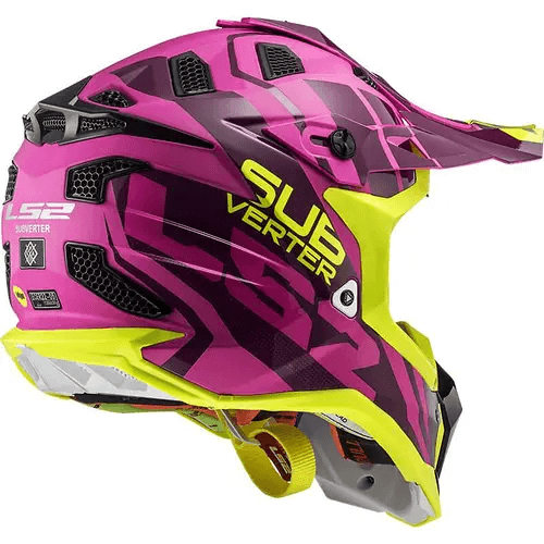 Мотошолом LS2 MX470 Subverter Troop Matt Pink Hi-Vis Yellow