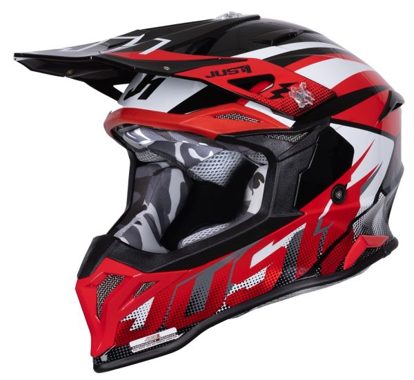 Мотошолом Just1 J39 Revo Red White Black Gloss